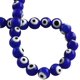 thumbnail image 1 of 10 hebras de cuentas de vidrio soplado redondas de 8 mm para la fabricación de joyas, 13,7", color azul (480 piezas), 1 of 2
