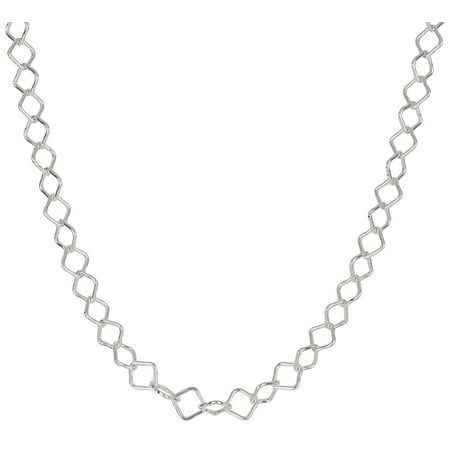 Tone Square Link - Wearable Art By Roman Open Square Chain Link Necklace Silver tone