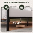 thumbnail image 3 of Einfach Queen Size Metal Bed Frame with Victorian Vintage Headboard, 12.4" Under-bed Storage Space, Black, 3 of 7