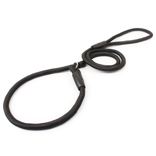 Black Dog Nylon Adjustable Loop Slip Rope Leash Lead Training Choke