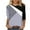 Gray, variant on Herrnalise Women's Fashion Casual Round-Neck Stitching Contrast Color 3/4 Sleeve T-shirt Blouse Blue XL