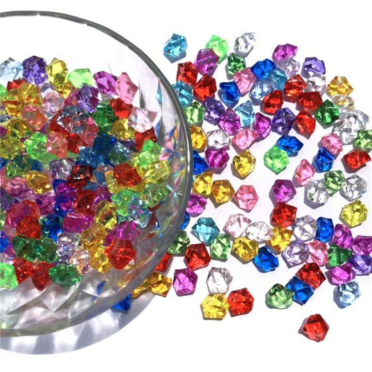 Ruibeauty 200pcs Plastic Gems Ice Grains Colorful Small Stones Children Jewels Acrylic Gems, Girl's, Size: 200pcs 11*14mm, Grey Type