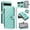 Green, variant on For Google Pixel 6a Wallet Case with Zipper Card Slots,RFID Blocking Large Capacity Elegant PU Leather Magnetic Flip Case Crossbody Strap+Hand Lanyard for Travel / Daily Carrying,White