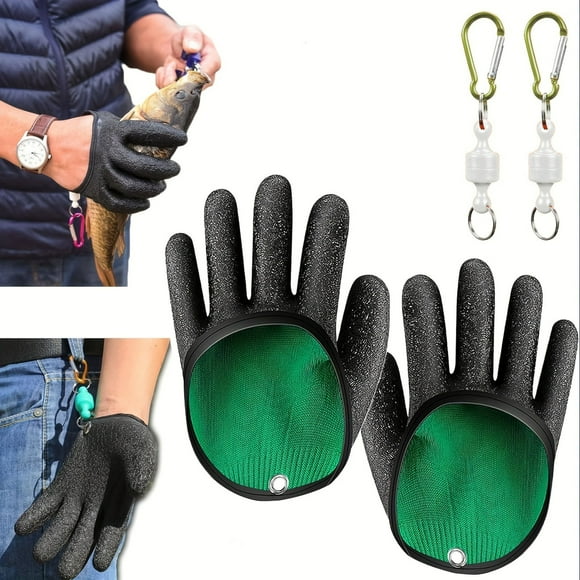 Gants Mitaines pour Attraper et Relâcher la Pêche avec Fermeture à Prise Sécurisée Main Durable pour Usage Domestique et Récréatif
