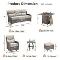 thumbnail image 2 of Gymojoy Patio Furniture 7 Pieces Wicker Outdoor Sectional Sofa Sets, Rattan Conversation Set with Fire Pit Table, Swivel Chairs for Backyard, Pool, 2 of 14