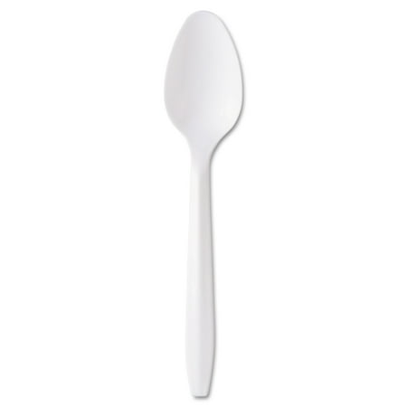- Medium-Weight Cutlery, Teaspoon, White, 1000/Carton