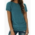 thumbnail image 3 of Womens Short Sleeve Basic Shirts Crewneck Tees Loose Fit Fashion Tops Casual Summer Clothes, 3 of 7