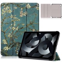 SaniMore for iPad 10th Generation 10.9" 2022 Case, Auto Sleep/Wake, Rugged PC & PU Leather Casee with Tri-Fold Kickstand Shockproof Protective Case for iPad 10th Gen 2022 Women Men, Flowers