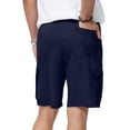 thumbnail image 4 of Dwellite Mens Casual Sweat Cargo Shorts Drawstring Elastic Waist Athletic Workout Gym Jogger Shorts with Pockets Navy 2XL, 4 of 4