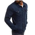 thumbnail image 3 of Chaqueta vaquera para hombre, estilo clásico, ajustado, rasgado, desgastado, informal, estilo camionero, 3 of 4