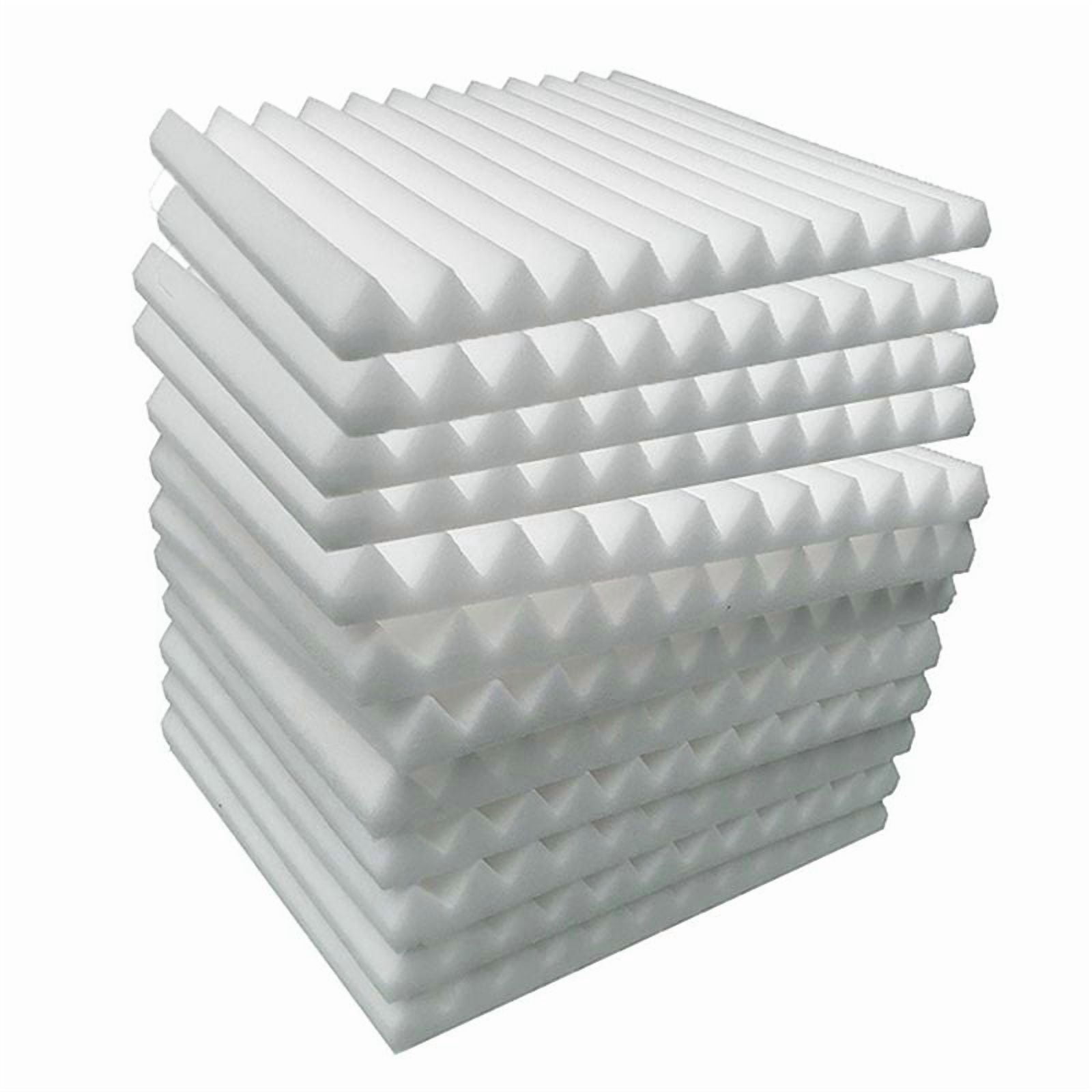 Acoustic Foam Panels 12 Pcs, Soundproof Wall Panels 30x30x5cm, High Density Sound Absorbing Panel for Walls White