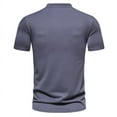 thumbnail image 4 of Birdeem Chemise Décontractée à Manches Courtes Col Montant Ajustée Unie pour Hommes, 4 of 12