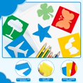 thumbnail image 4 of La Queenie 24 Pieces Stencils For Kids Large Drawing Stencils Chalk Stencils 8 Inches Washable Shape Template Stencils Kit For Kids Crafts Painting Drawing School Projects, 4 of 5