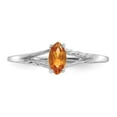 thumbnail image 4 of 10K White Gold Ring Band with Stones (11) November Citrine Marquise Yellow, Size 5, 4 of 5