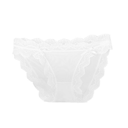 

KDDYLITQ Women Panty Seamless Low Rise Underwear Mesh Sexy Breathable Briefs White M
