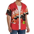 thumbnail image 4 of KLL Sushi Print Men's Shirt Short Sleeve Button Down Summer Cuba Beach Shirts- 3X-Large, 4 of 7