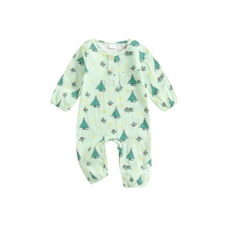 

Mioliknya Baby Girls Boys Rompers Christmas Clothes Toddler Fall Bodysuits