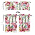 thumbnail image 5 of 3-Piece Bright Flowers Kitchen Curtain Set - Ruffled Valance and Tier Curtains with Rod Pocket, Fresh Floral Pattern for Farmhouse Kitchen Windows Decor, 54"x18" + 27.5"x36"x2, 5 of 5