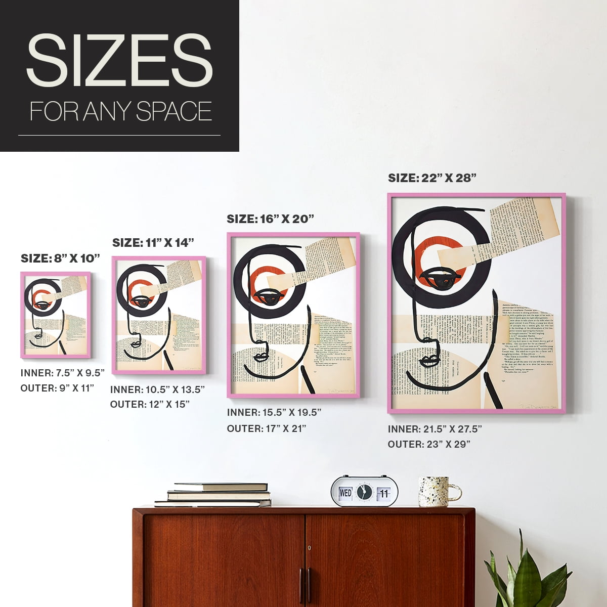 Faces of A Century I in Paper Solid Wood 8 x 10 Framed Print