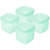 Olababy Clear Sense Silicone Storage Containers 4pk for Baby Food, Snacks, Formula, Puree, Sauce & More | Micro Plastic & BPA-Free | Daycare Essentials for Toddlers and Kids (Mint, 4 oz / 120 ml)