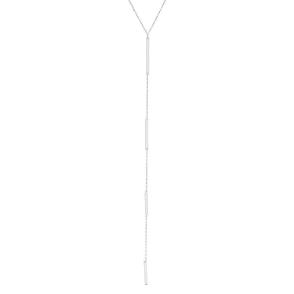 TheJewelryHut Fancy Designer Sterling Silver Extra Long Y Design Multiple Bar Necklace