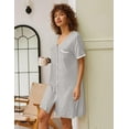 thumbnail image 4 of Ekouaer Nightgowns for Women Button Down Pajamas Tops Short Sleeve Sleepwear V-Neck Sleepwear, 4 of 7