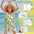 thumbnail image 5 of SEANATIVE Size 15-16 Years Girls Swimsuits One Piece Bathing Suit 2 Piece Set with Mesh Sarong Coverup Cut Out Beach Swimwear for Kids Teen Girl, Tropical Monstera Palm Leaf Green, 5 of 7