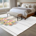 thumbnail image 4 of Easter Bunny Area Rugs 5'x8', Washable Small Throw Rugs for Classroom Bedroom, 3D Optical Illusion Farmhouse Flower Wood Grain Indoor Outdoor Rug Non-Slip Low Pile Carpet Runner Reversible Floor Mats, 4 of 8