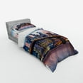 thumbnail image 3 of Ambesonne City Bedding Set 4 Pcs, Sunrise in Brooklyn Bridge, Queen, Blue, 3 of 3