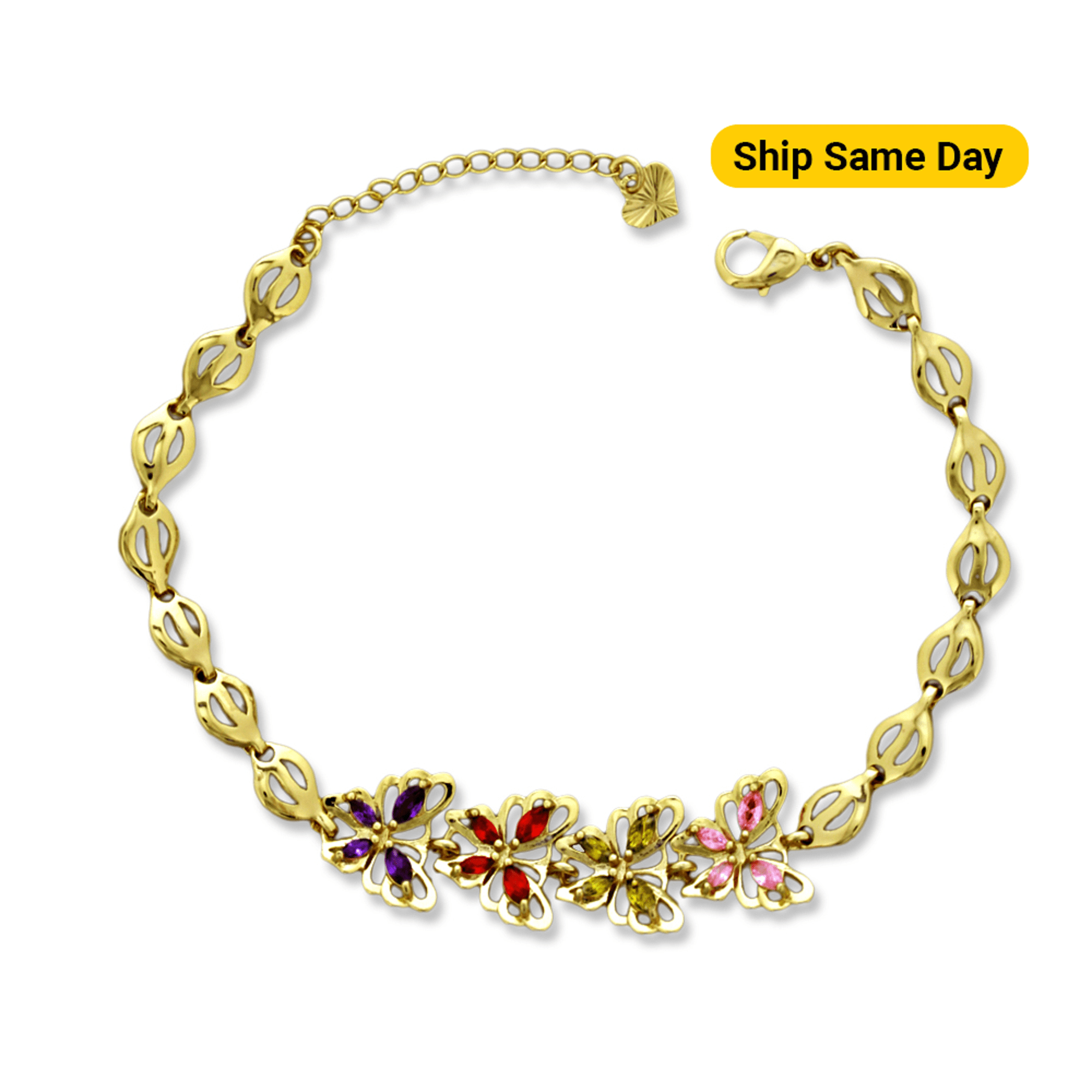 Kaash Customs Gold Fine Anklet for Female, 6"+2" inch Adjustable Size, Brass Metal