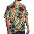 thumbnail image 2 of Baseball Men's Poplin Shirt, Casual Short Sleeve Printed Button Down Summer Beach Unisex Shirts, 2 of 6