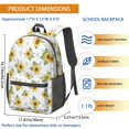 thumbnail image 3 of Sunflower and Lavender White Pattern 17" Waterproof Oxford School Backpacks for Teens, S-Shape Padded Straps, for School, Travel, Hiking, Camping, 3 of 5