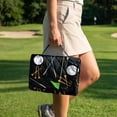 thumbnail image 2 of Xoenoiee Black Golf Print Golf Cart Seat Covers, Golf Cart Seat Towel Blanket with 4 Front Pockets & Nonskid Bottom Fits for EZGO and More 2 Person Seats Golf Carts, 2 of 7