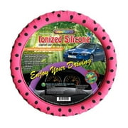 Cameleon Cover 137 Pink with Black Polka Dot New Silicone Pink Black Polka Dot Steering Wheel Cover