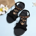 thumbnail image 5 of Willtoo Women's Strappy Beaded Flower Sandals Boho Open Toe Ankle Strap Flat Sandals Summer Vacation Beachwear Shoes Trendy 2026, 5 of 6