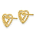 thumbnail image 2 of Real 14kt Yellow Gold Heart Earrings; for Adults and Teens; for Women and Men, 2 of 3