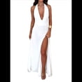 thumbnail image 2 of Vestido con Cuello en V Profundo y Cuello Halter para Mujer, Sin Mangas, Espalda Descubierta y Abertura. XXL, 2 of 10