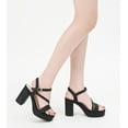 thumbnail image 6 of DADAWEN Women's Open Toe Platforms Hight Block Chunky Heels Sandals Party Wedding Dress Shoes Black 7 US, 6 of 6