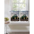 thumbnail image 3 of Half Window Curtain 36 Inches Long, Farm Tractor Window Treatment Curtain Drapes, Green Truck Country Rustic Field Harvester Small Tier Curtains for Bathroom Over Sink, 27.5"x36", 2 Panels, 3 of 7