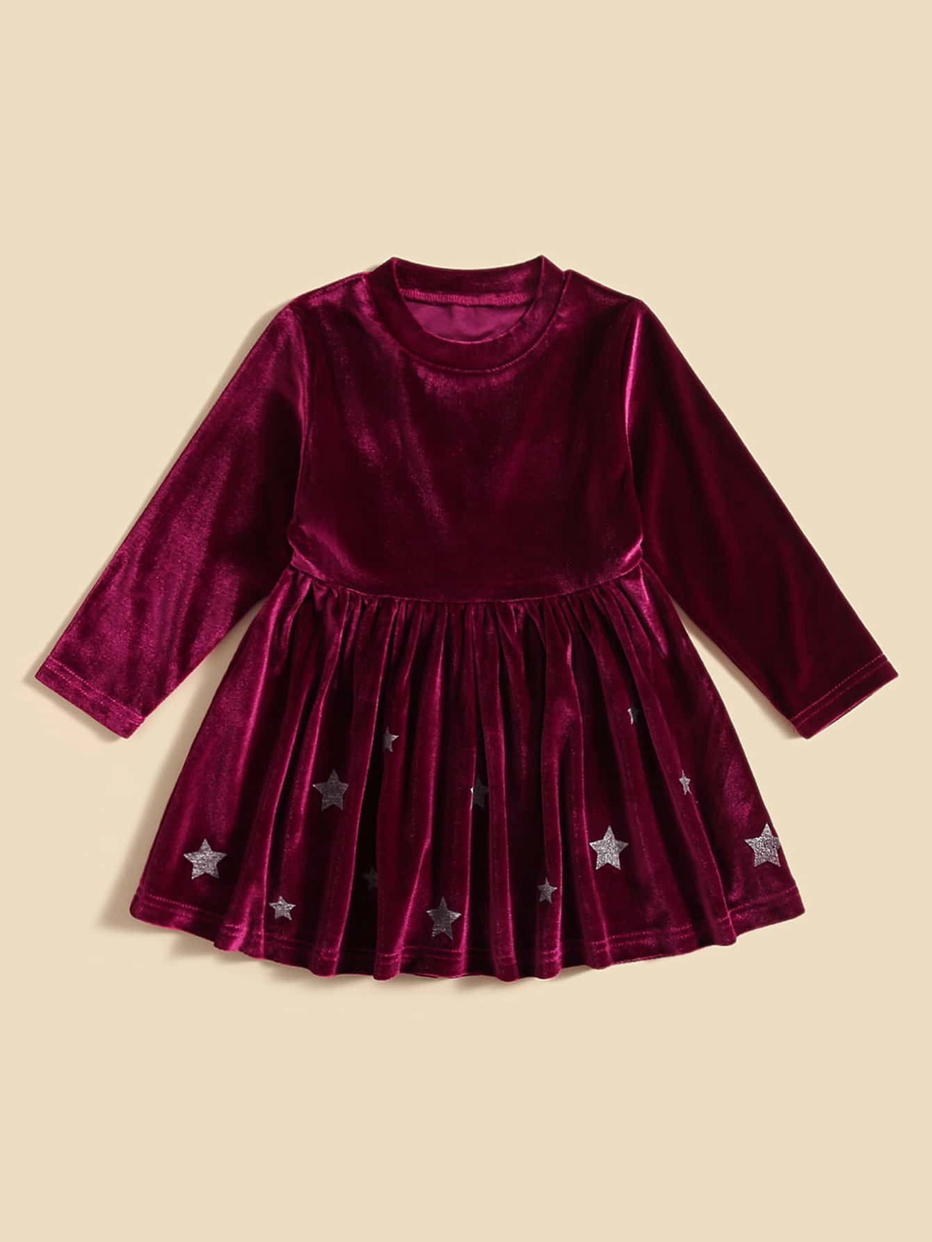 Baby 1pc Star Pattern Velvet Smock 