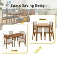 thumbnail image 6 of UHOMEPRO 5 Piece Dining Table Set, Farmhouse Wood Dining Room Set for 4, Kitchen Table Set with 4 Upholstered Chairs, Curved Backrest Design, Dining Room Dinette Sets for Bar Dining Room, Brown+Beige, 6 of 11