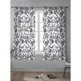 thumbnail image 4 of Black Flower Curtains 63 Inch Length, Sheer Curtains for Bedroom Living Room Window Vintage Farmhouse Boho Leaf Spring Plant Rod Pocket Drapes Kitchen Curtains Small Half Window 42"x63" 2 Panels, 4 of 6