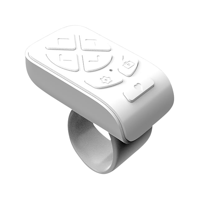 Bluetooth Camera Remote Control 7-Key Ring Wireless Self Timer for Smartphones with Type-C Charging and 32.8 ft Range