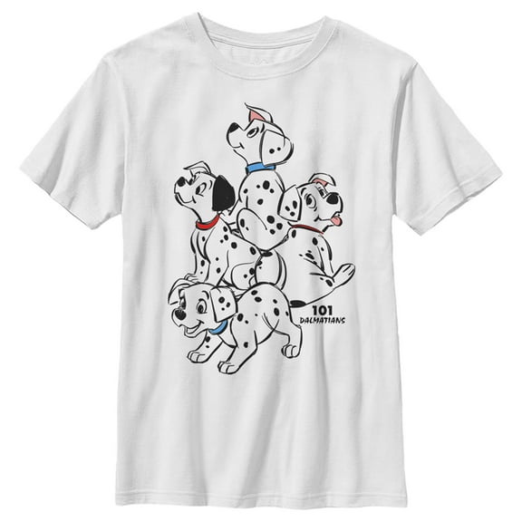 Boy's One Hundred and One Dalmatians Rolly, Lucky and Siblings Ready To Play Graphic Tee White X Large