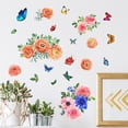 thumbnail image 2 of Adhesivos de pared autoadhesivos de PVC con estampado floral y mariposa de colores, 2 of 3