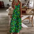 thumbnail image 4 of Holiday Lights and Snowflakes on a Green Christmas Tree Sleeveless Dress Aesthetic clothing luxury woman evening dress, 4 of 6