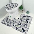 thumbnail image 2 of Gray Christmas Moose and Tree Pattern Bathroom Rugs Sets 3 Piece,Toilet Cover Set,Absorbent Non Slip Bathroom Mats Sets with U-Shaped Contour Rug Toilet Rug Set, 2 of 5