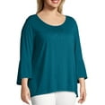 thumbnail image 3 of Just My Size Women's Plus Size Bell Sleeve Pin-tuck Top, 3 of 5