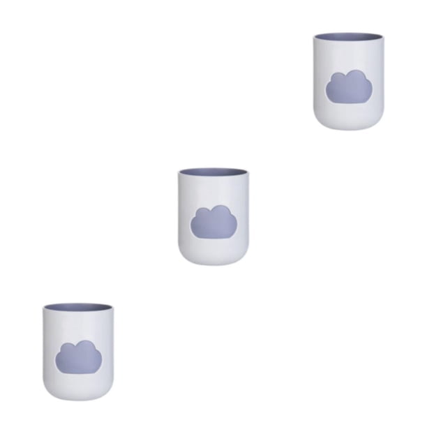 Wosthever Taza de enjuague bucal Simple nubes de doble capa tazas de portátiles multiusos soporte de moda de dibujos animados regalos de pareja Type1 NO1