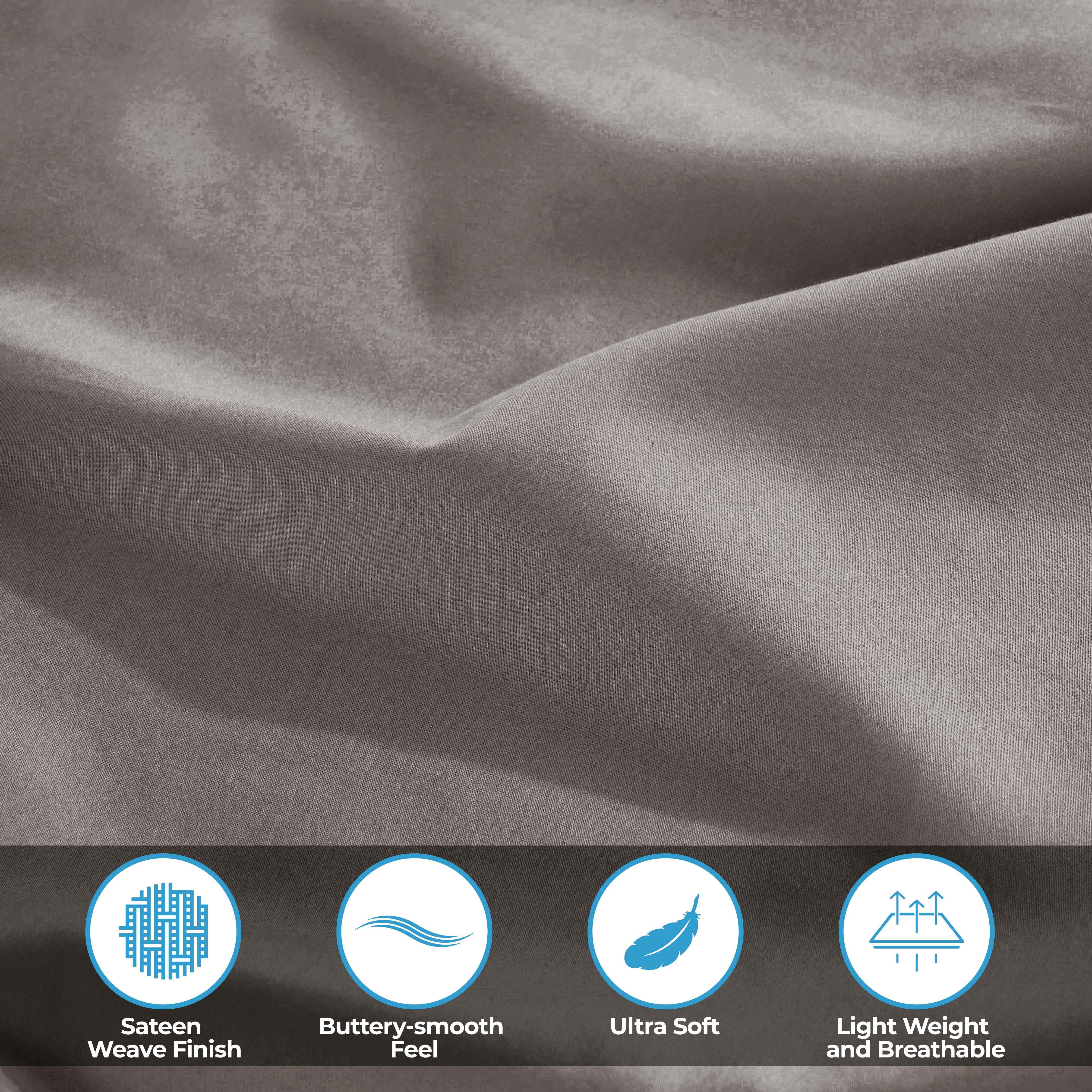 Superior Egyptian Cotton 400 Thread Count Deep Pocket Sheet Set, California King Size, Grey